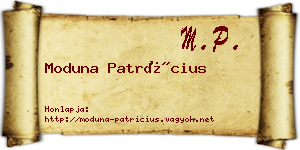 Moduna Patrícius névjegykártya